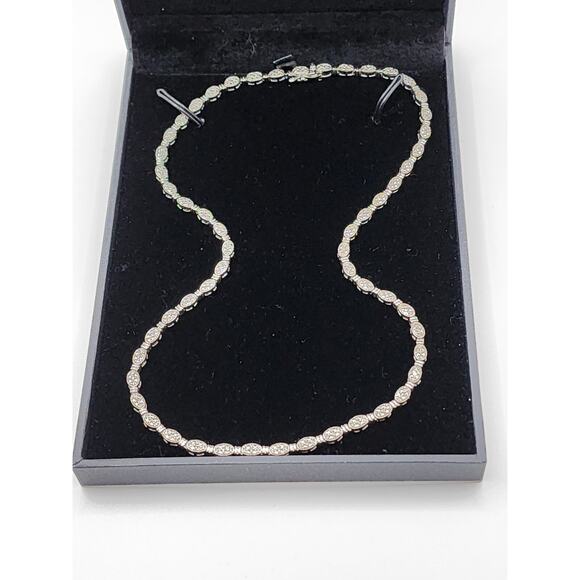 Miadora Jewelry - Sterling Silver 1/2ct TDW Diamond Tennis Necklace 17"